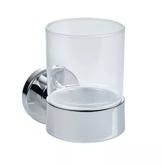 Porte-verre simple chromé avec gobelet acrylique