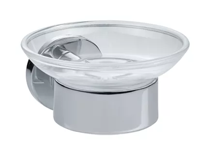 Seifenhalter verchromt mit Acrylschale