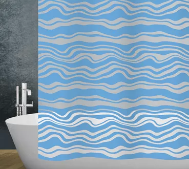 Shower curtain PEVA Onda - blue